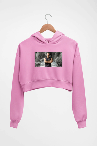 Fast X Vin Diesel Crop HOODIE FOR WOMEN-Light Baby Pink-Ektarfa.online