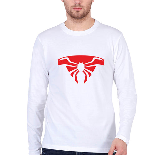 Spiderman Superhero Full Sleeves T-Shirt for Men-White-Ektarfa.online