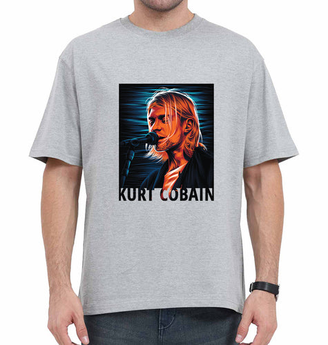 Kurt Cobain Oversized T-Shirt for Men-Grey-Ektarfa.online