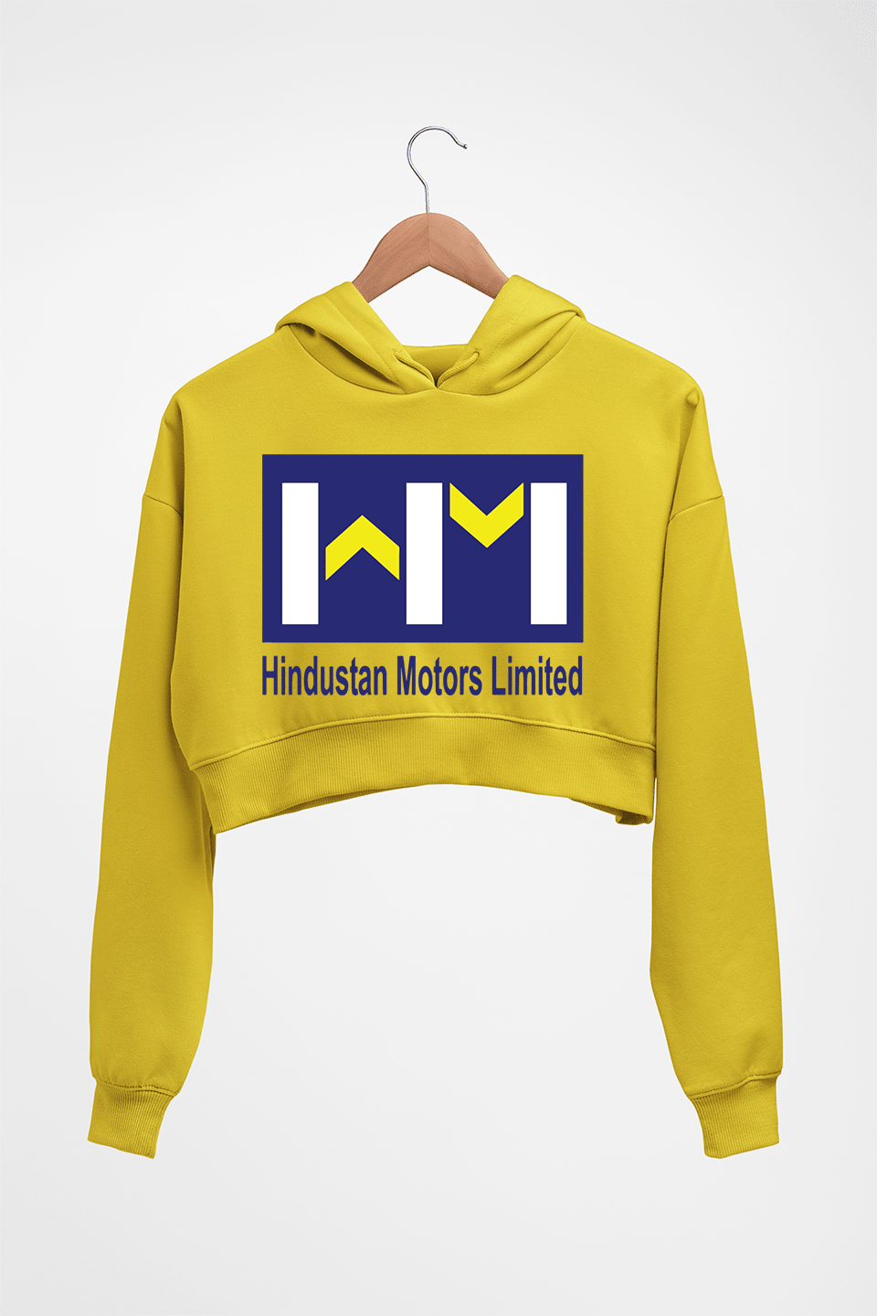 Hindustan Motors Limited Crop HOODIE FOR WOMEN-Mustard Yellow-Ektarfa.online