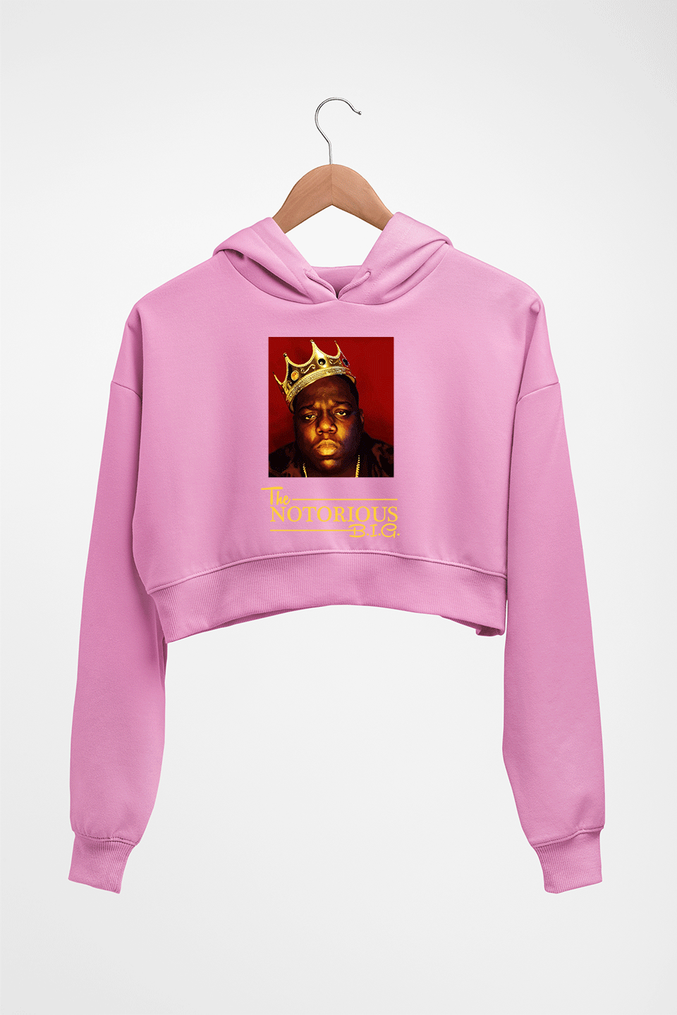 The Notorious Big Crop HOODIE FOR WOMEN-Light Baby Pink-Ektarfa.online