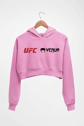 UFC Venum Crop HOODIE FOR WOMEN-Light Baby Pink-Ektarfa.online