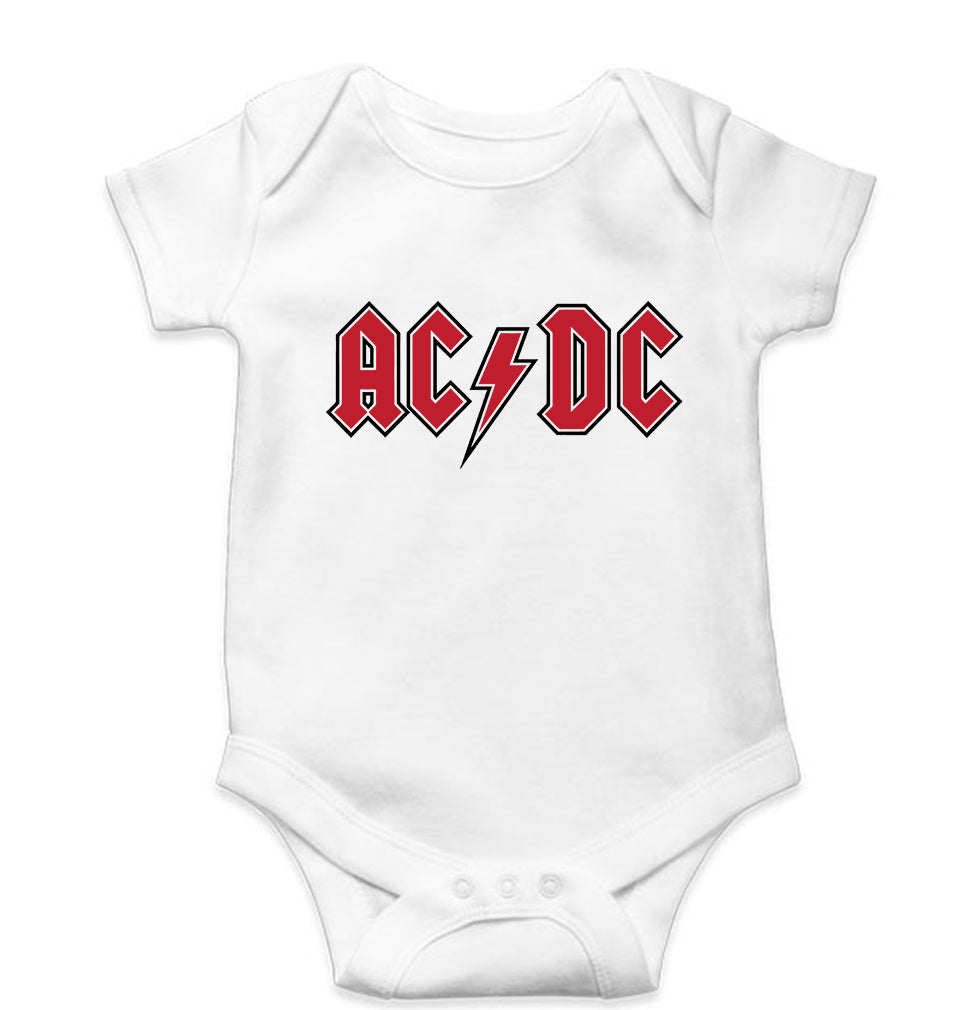 ACDC Kids Romper For Baby Boy/Girl-0-5 Months(18 Inches)-White-Ektarfa.online