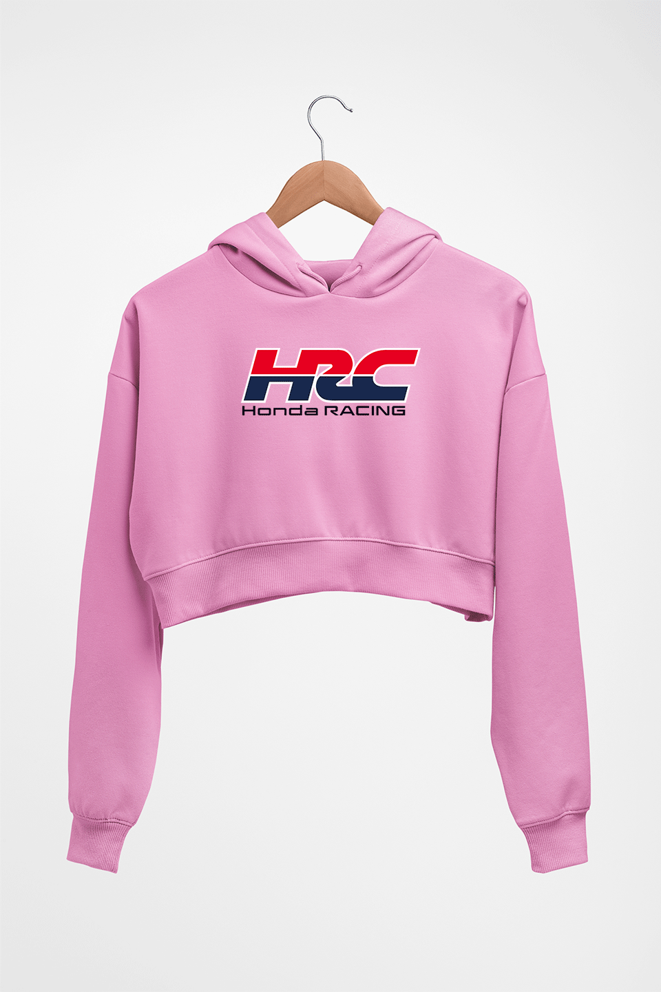 Honda Racing Crop HOODIE FOR WOMEN-Light Baby Pink-Ektarfa.online