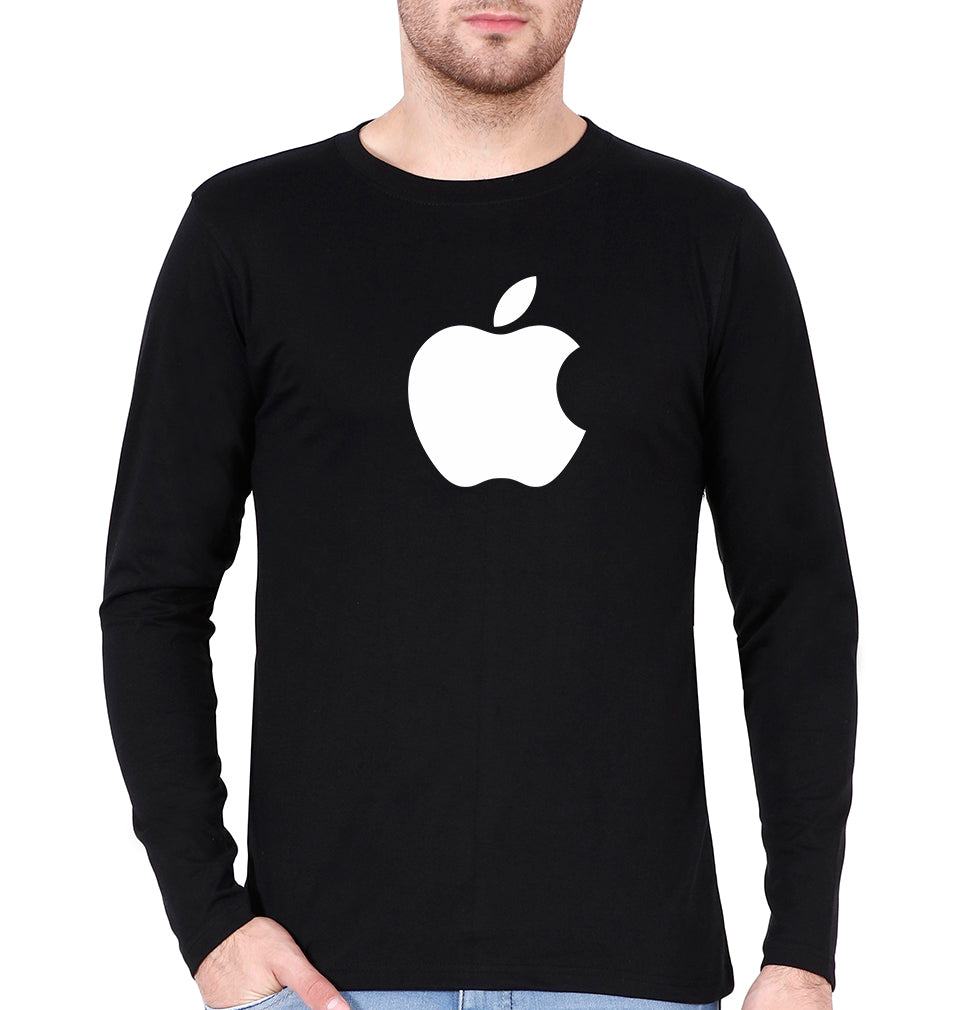 Apple Full Sleeves T-Shirt for Men-Black-Ektarfa.online