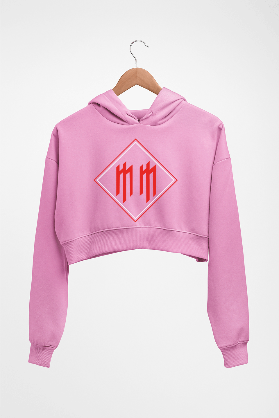 Marilyn Manson Crop HOODIE FOR WOMEN-Light Baby Pink-Ektarfa.online