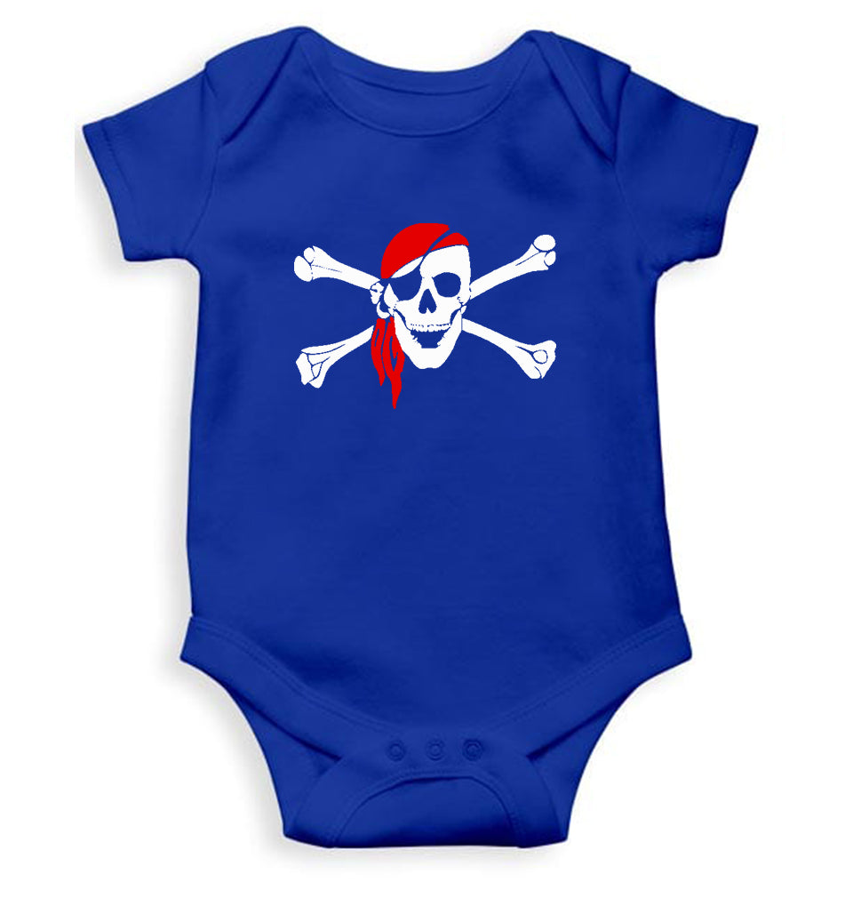 Pirate Skull Kids Romper For Baby Boy/Girl-0-5 Months(18 Inches)-Royal Blue-Ektarfa.online