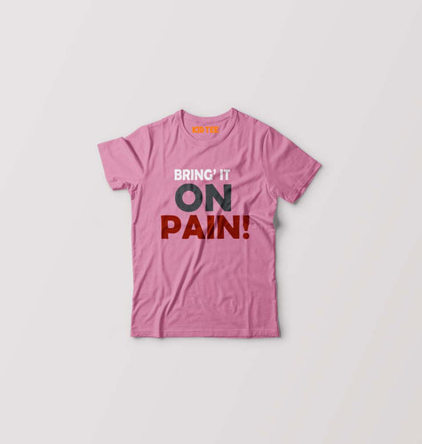 Gym Pain Kids T-Shirt for Boy/Girl-Pink-Ektarfa.online