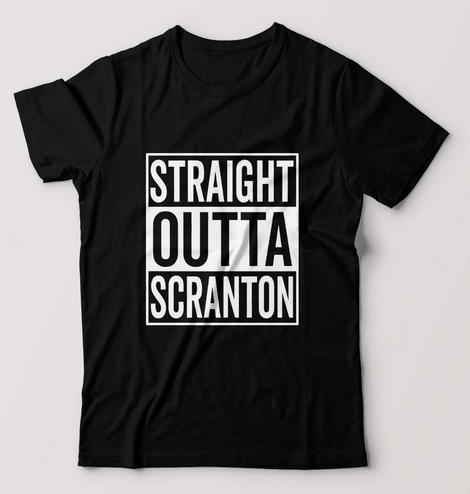 Straight Outta Scranton T-Shirt for Men-Black-Ektarfa.online
