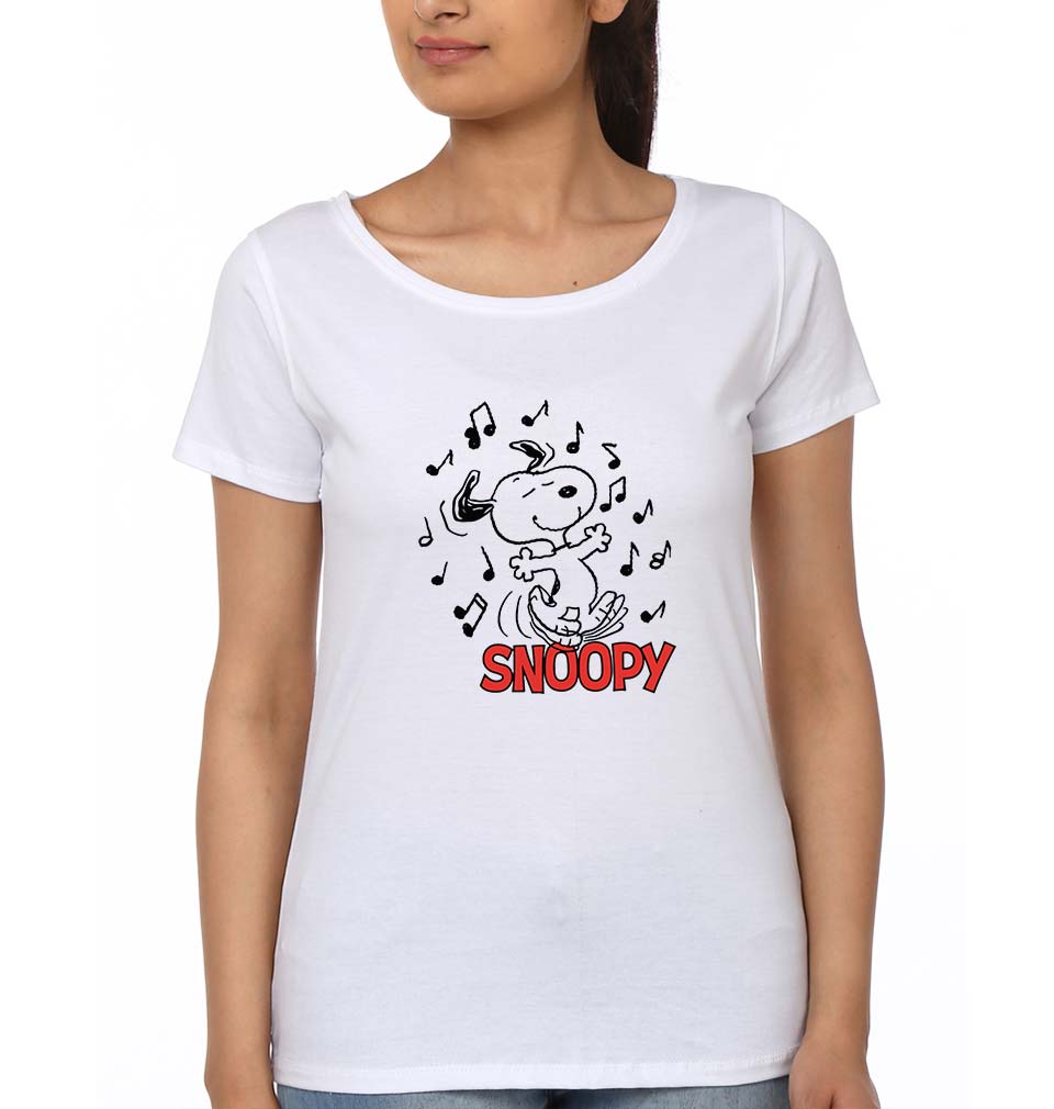 Peanuts Snoopy T-Shirt for Women-White-Ektarfa.online