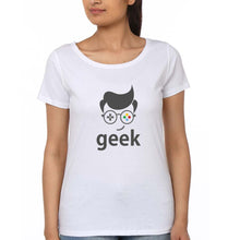 Load image into Gallery viewer, Geek T-Shirt for Women-White-Ektarfa.online
