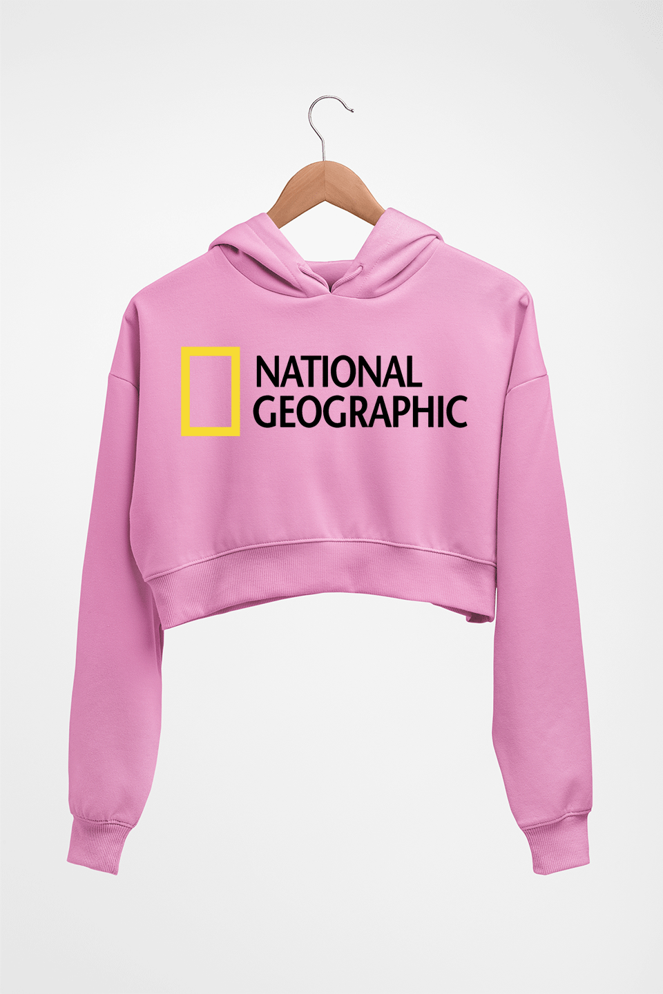 National geographic Crop HOODIE FOR WOMEN-Light Baby Pink-Ektarfa.online