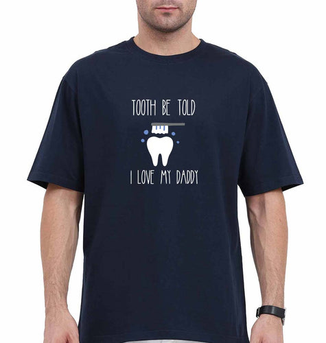 Love Daddy Oversized T-Shirt for Men-Navy Blue-Ektarfa.online