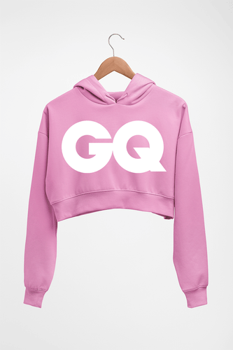 GQ Magazine Crop HOODIE FOR WOMEN-Light Baby Pink-Ektarfa.online