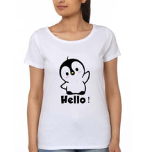 Load image into Gallery viewer, Penguin Hello T-Shirt for Women-White-Ektarfa.online
