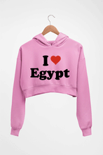 Load image into Gallery viewer, I Love Egypt Crop HOODIE FOR WOMEN-Light Baby Pink-Ektarfa.online

