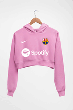 Load image into Gallery viewer, Barcelona 2022-23 Crop HOODIE FOR WOMEN-Light Baby Pink-Ektarfa.online
