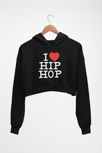 Load image into Gallery viewer, I Love Hip Hop Crop HOODIE FOR WOMEN-Black-Ektarfa.online
