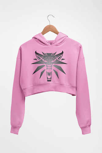 Witcher Crop HOODIE FOR WOMEN-Light Baby Pink-Ektarfa.online