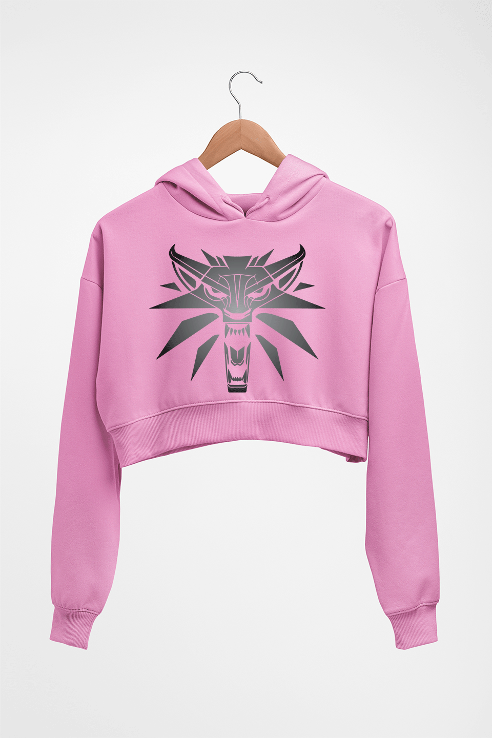 Witcher Crop HOODIE FOR WOMEN-Light Baby Pink-Ektarfa.online