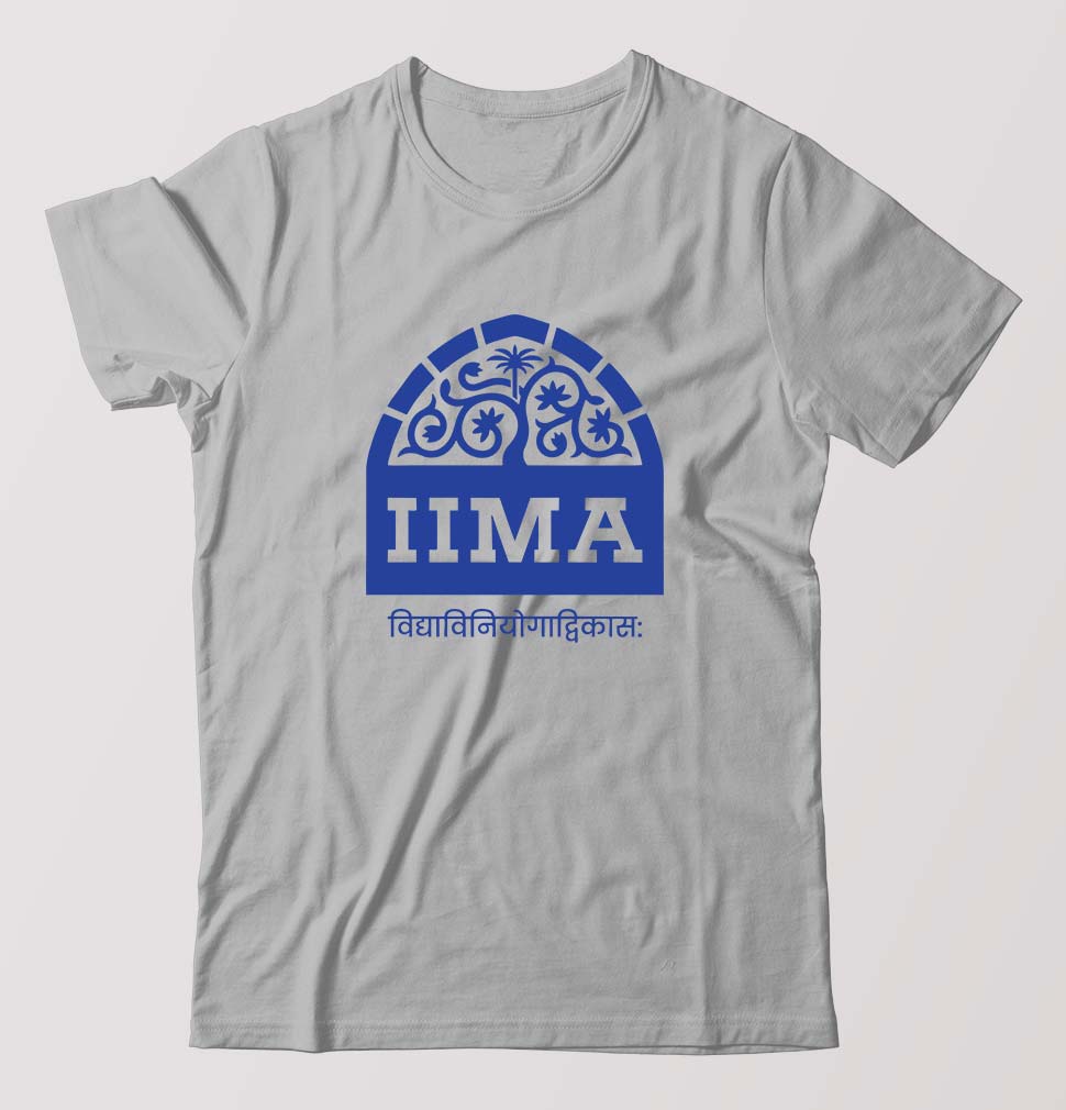 IIMA Ahmedabad T-Shirt for Men-Grey Melange-Ektarfa.online
