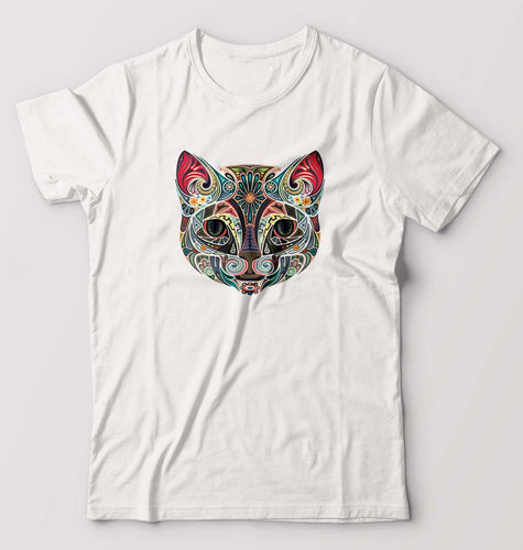 Psychedelic Cat T-Shirt for Men-White-Ektarfa.online