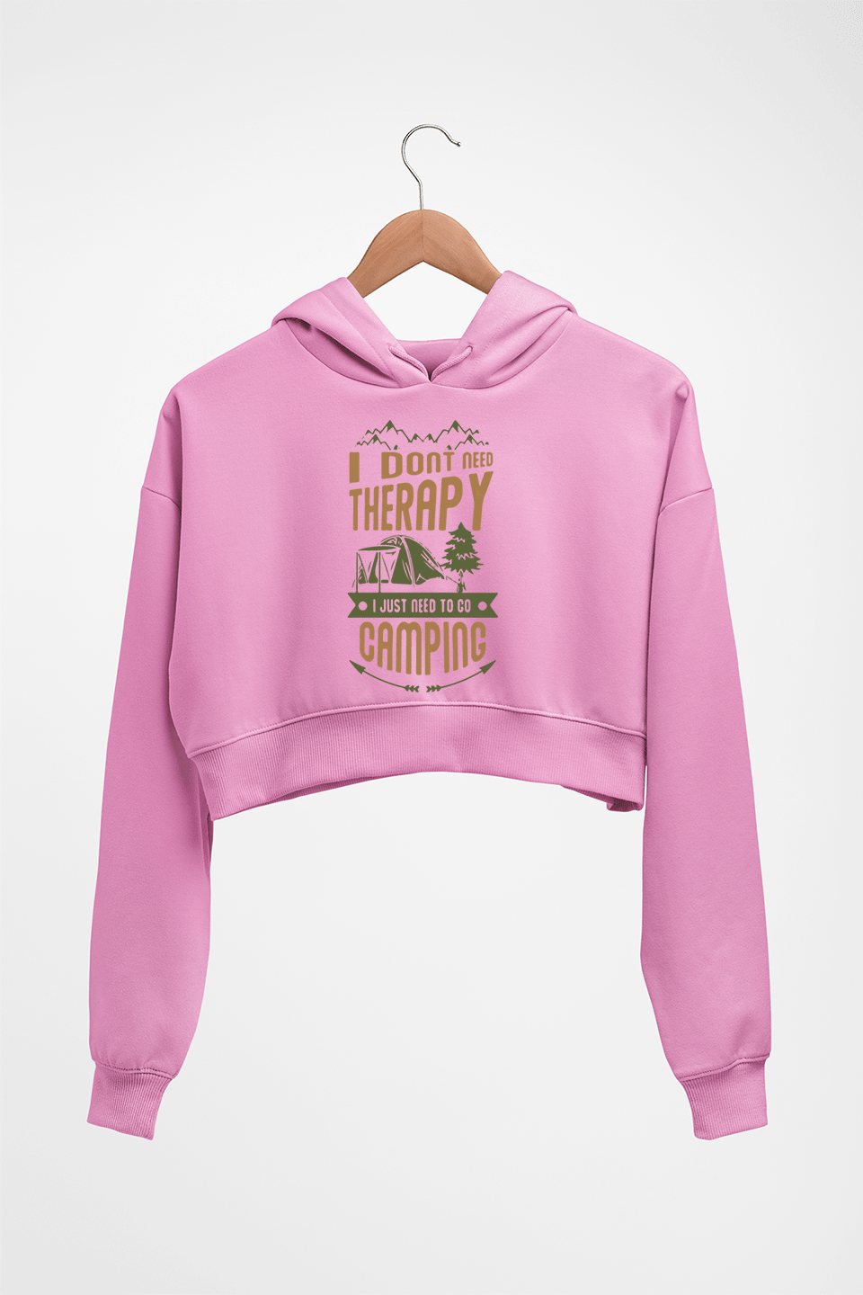 Camping Crop HOODIE FOR WOMEN-Light Baby Pink-Ektarfa.online