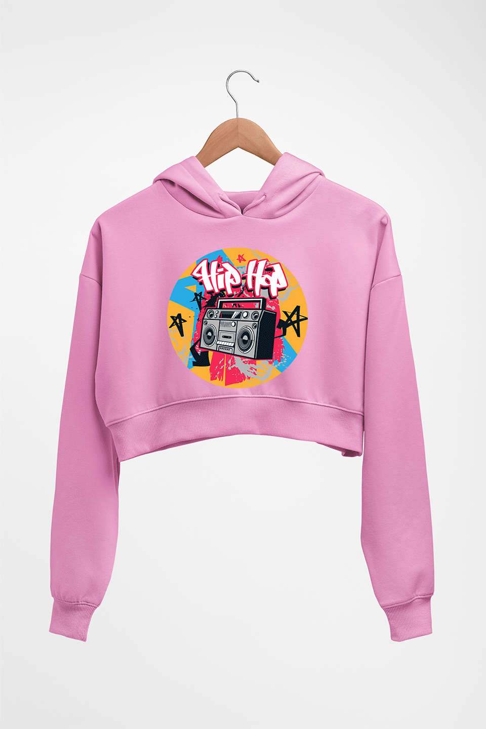 Hip Hop Crop HOODIE FOR WOMEN-Light Baby Pink-Ektarfa.online