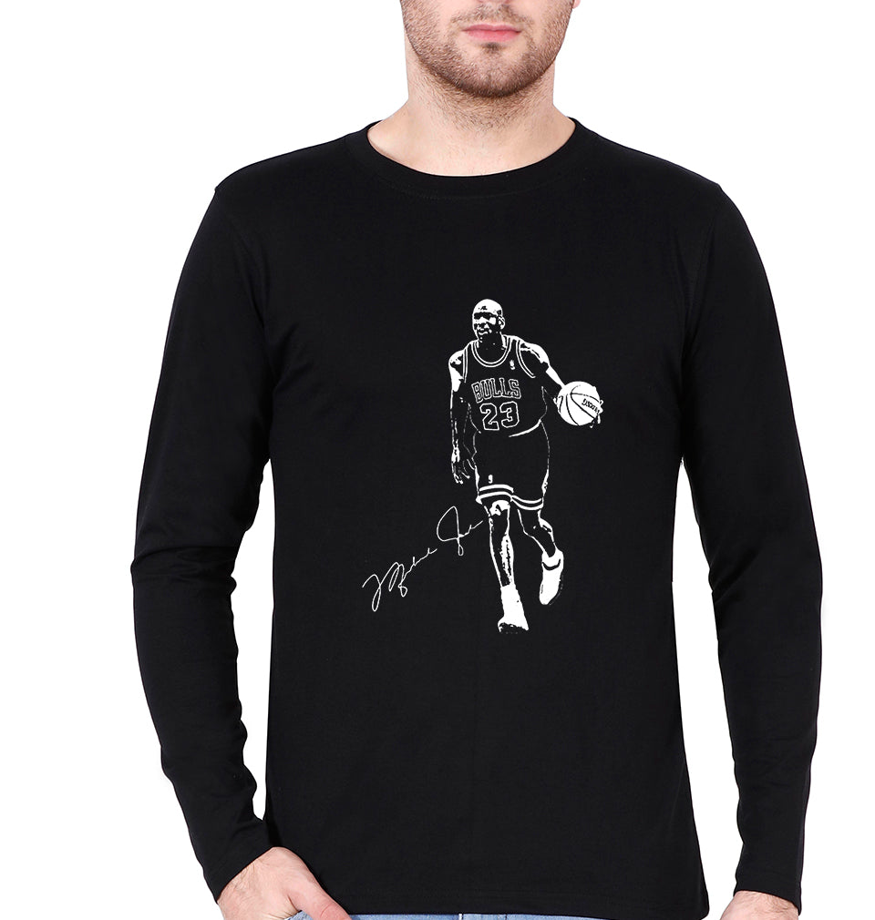 Michael Jordan Full Sleeves T-Shirt for Men-Black-Ektarfa.online