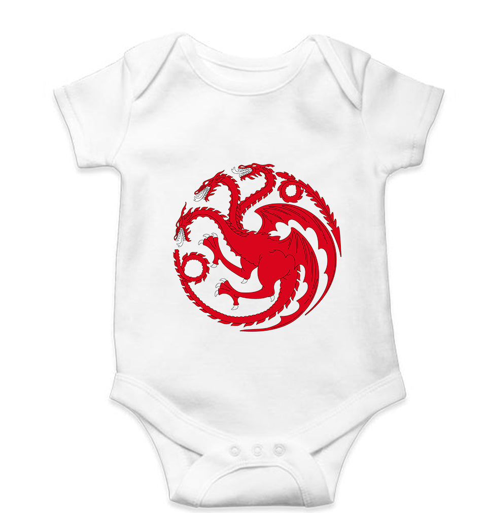 House of the Dragon (GOT) Kids Romper For Baby Boy/Girl-0-5 Months(18 Inches)-White-Ektarfa.online