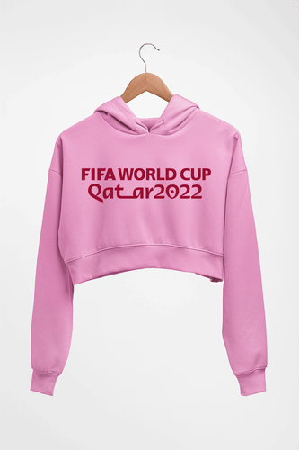 FIFA World Cup Qatar 2022 Crop HOODIE FOR WOMEN-Light Baby Pink-Ektarfa.online
