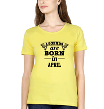 Load image into Gallery viewer, Legends are Born in April T-Shirt for Women-Yellow-Ektarfa.online

