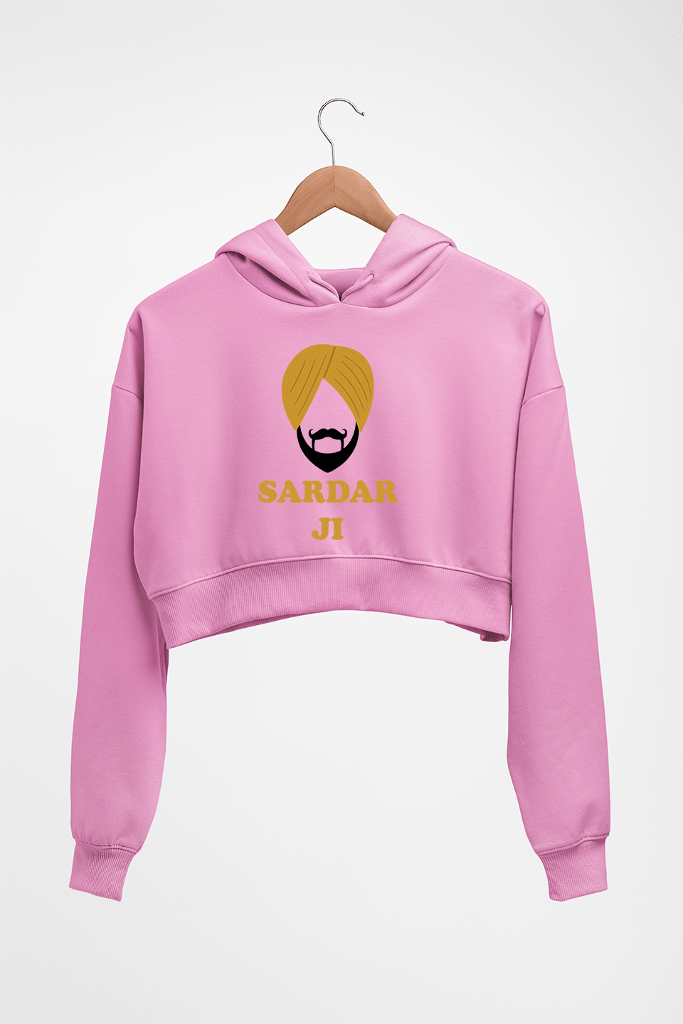 Sardar JI Crop HOODIE FOR WOMEN-Light Baby Pink-Ektarfa.online