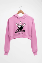 Load image into Gallery viewer, Bowling Champion Crop HOODIE FOR WOMEN-Light Baby Pink-Ektarfa.online
