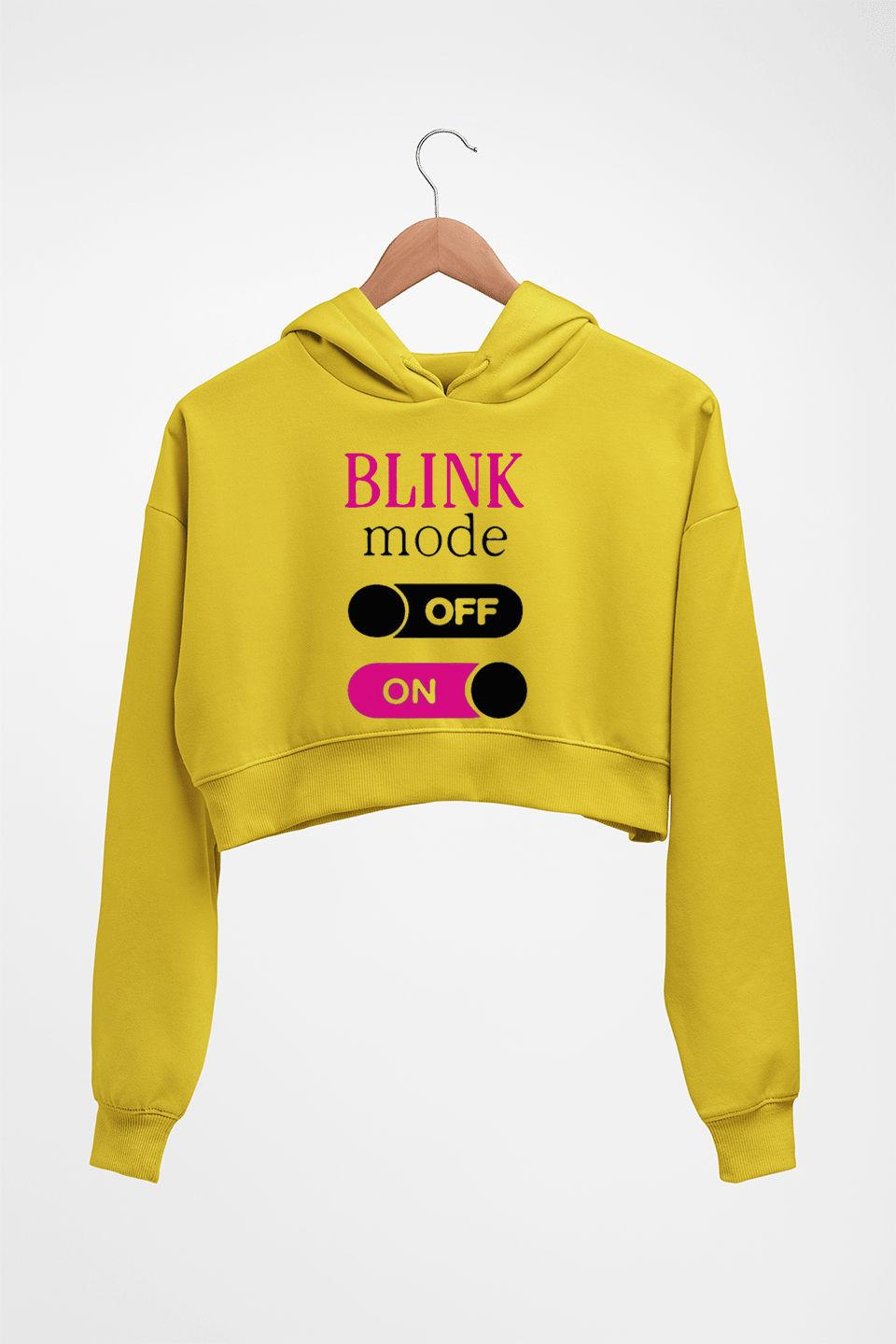 BLACKPINK Crop HOODIE FOR WOMEN-Mustard yellow-Ektarfa.online