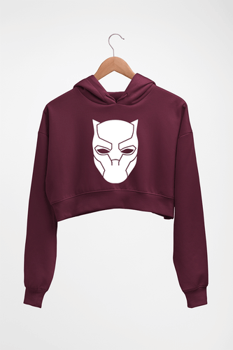 Black Panther Superhero Crop HOODIE FOR WOMEN-Maroon-Ektarfa.online