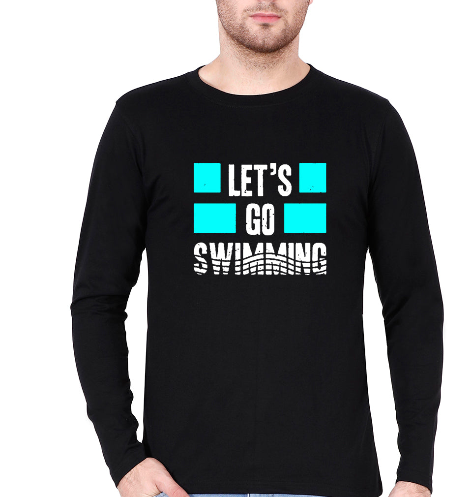 Swimming Full Sleeves T-Shirt for Men-Black-Ektarfa.online