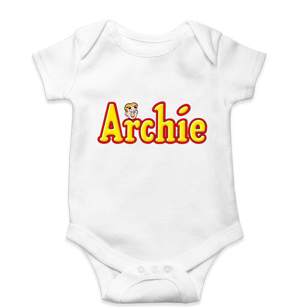 Archie Kids Romper For Baby Boy/Girl-0-5 Months(18 Inches)-White-Ektarfa.online