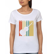 Load image into Gallery viewer, Double Bass Violin T-Shirt for Women-White-Ektarfa.online
