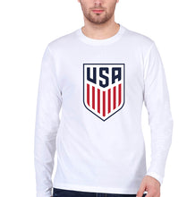 Load image into Gallery viewer, USA Football Full Sleeves T-Shirt for Men-White-Ektarfa.online
