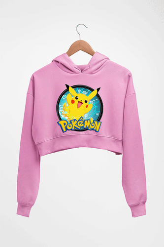 Pokémon Crop HOODIE FOR WOMEN-Light Baby Pink-Ektarfa.online