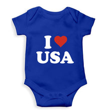 Load image into Gallery viewer, I Love USA Kids Romper For Baby Boy/Girl-0-5 Months(18 Inches)-Royal Blue-Ektarfa.online
