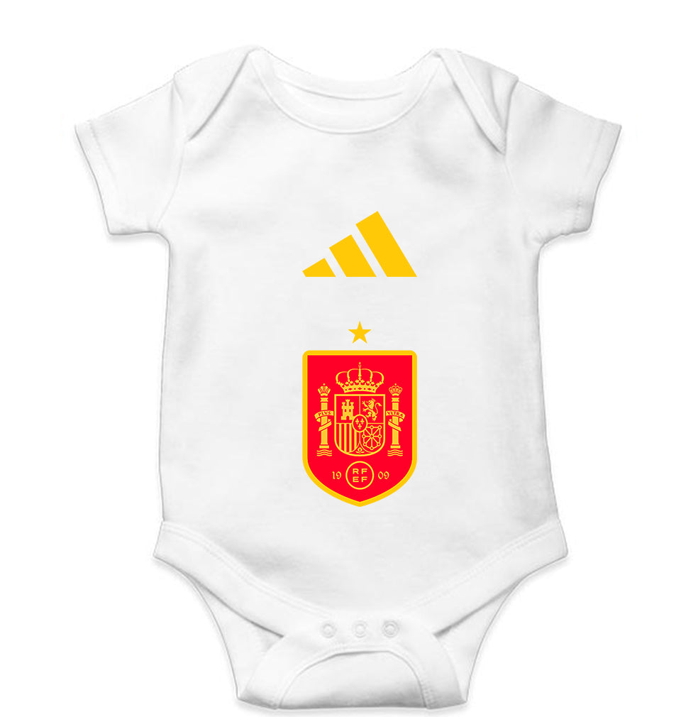 Spain Football Kids Romper For Baby Boy/Girl-0-5 Months(18 Inches)-White-Ektarfa.online