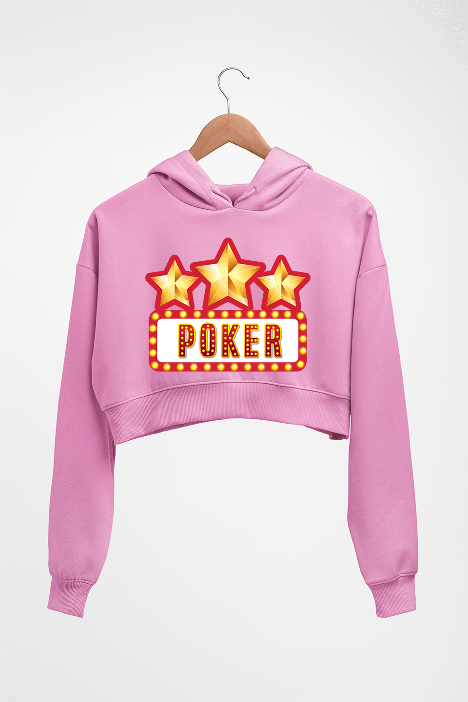 Poker Crop HOODIE FOR WOMEN-Light Baby Pink-Ektarfa.online