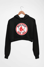 Load image into Gallery viewer, Boston Red Sox Baseball Crop HOODIE FOR WOMEN-Black-Ektarfa.online
