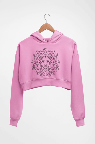 Medusa Crop HOODIE FOR WOMEN-Light Baby Pink-Ektarfa.online