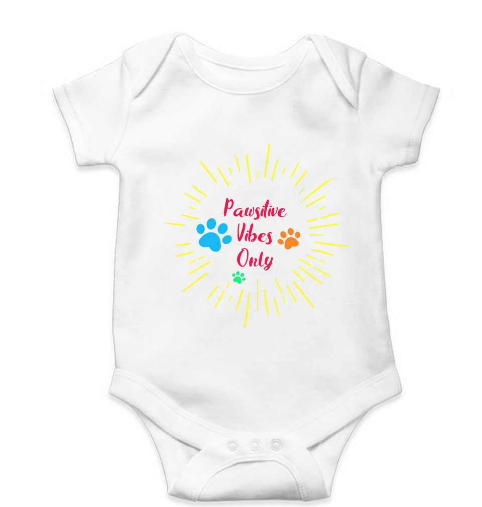 Dog Positive Vibes Kids Romper For Baby Boy/Girl-White-Ektarfa.online