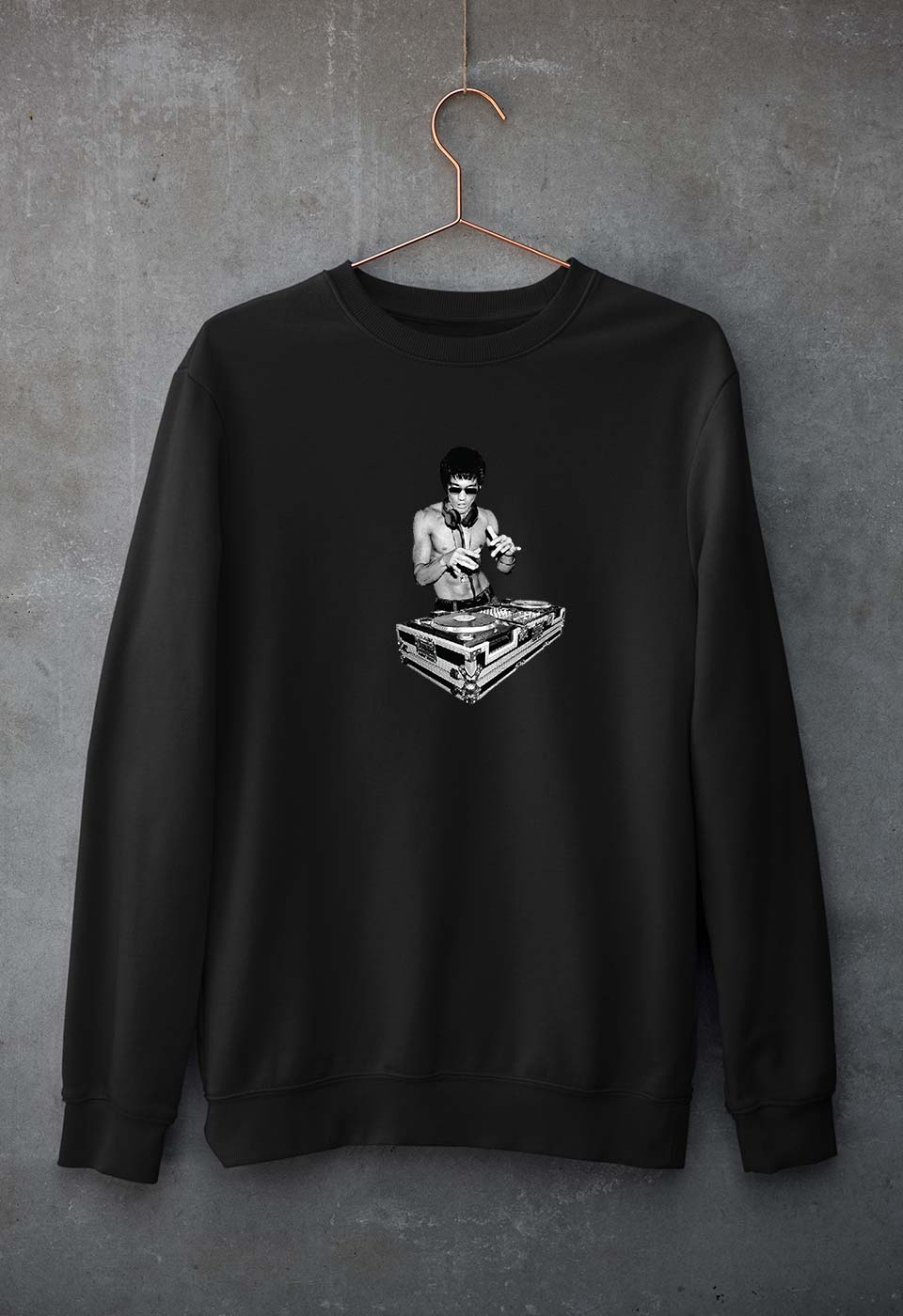 DJ Bruce Lee Unisex Sweatshirt for Men/Women-Black-Ektarfa.online