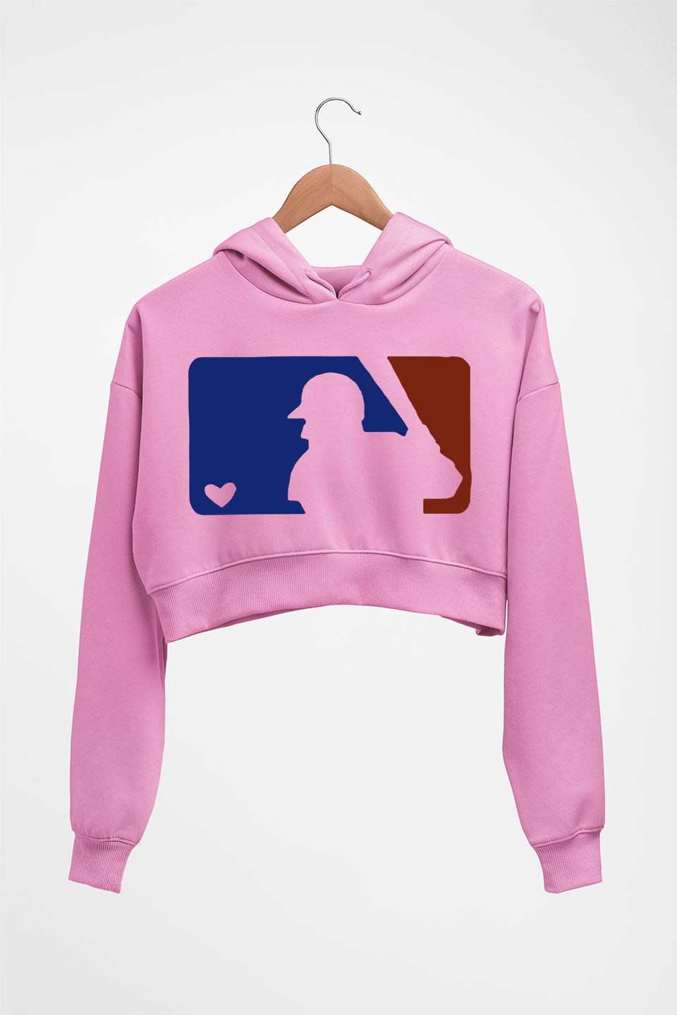 Baseball Crop HOODIE FOR WOMEN-Light Baby Pink-Ektarfa.online