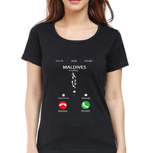Load image into Gallery viewer, Maldives Calling T-Shirt for Women-Black-Ektarfa.online
